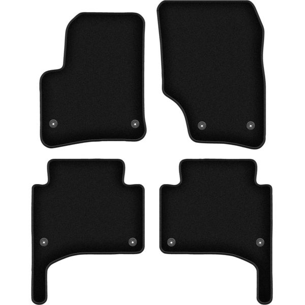 Tappetini In Velluto Per Volkswagen Touareg I (2002-2010, Suv) Neri, Set 4 Pz, Con Fissaggi-image