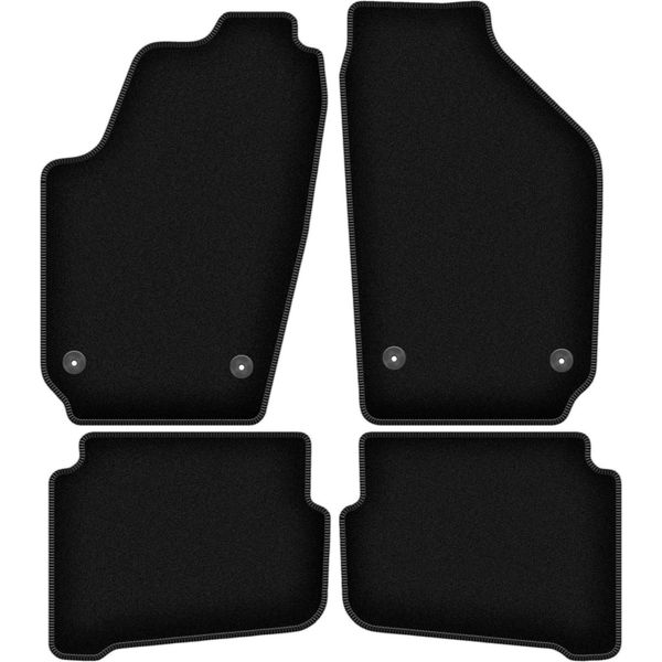 Tappetini In Velluto Per Seat Cordoba Ii (2002-2009, Berlina) Neri, Set 4 Pz, Con Fissaggi-image