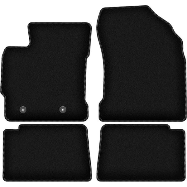 Tappetini In Velluto Per Toyota Auris I (2006-2012, Hatchback, Station Wagon) Neri, Set 4 Pz, Con Fissaggi-image