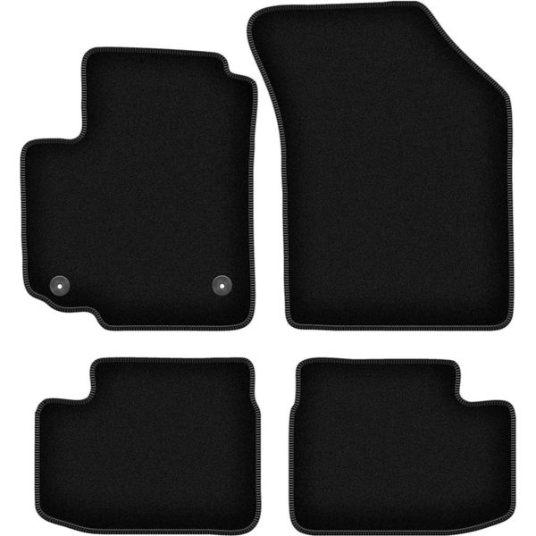 Tappetini In Velluto Per Suzuki SX4 I (2006-2014, Hatchback) Neri, Set 4 Pz, Con Fissaggi-image