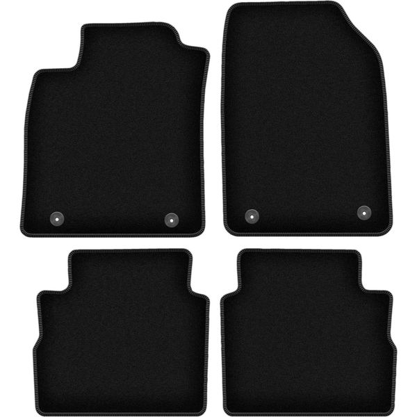 Tappetini In Velluto Per Opel Signum (2003-2008, Station Wagon) Neri, Set 4 Pz, Con Fissaggi-image