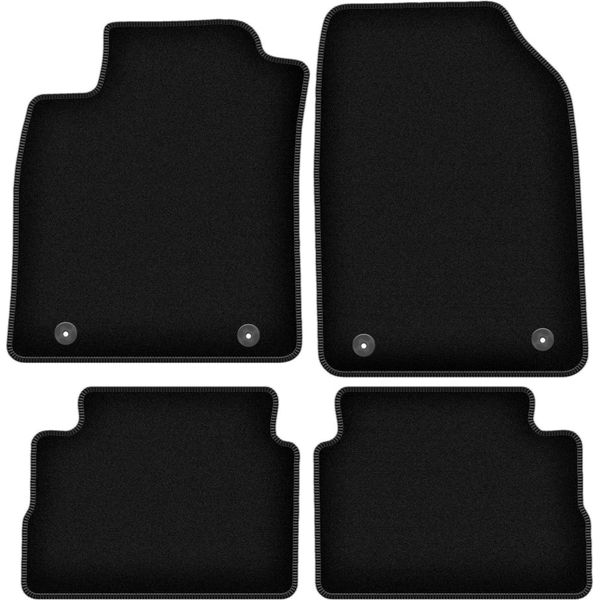 Tappetini In Velluto Per Opel Vectra C (2002-2008, Liftback, Hatchback, Berlina) Neri, Set 4 Pz, Con Fissaggi-image