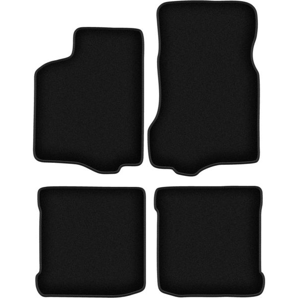 Tappetini In Velluto Per Seat Ibiza Ii (1993-2001, Hatchback) Neri, Set 4 Pz, Con Fissaggi-image
