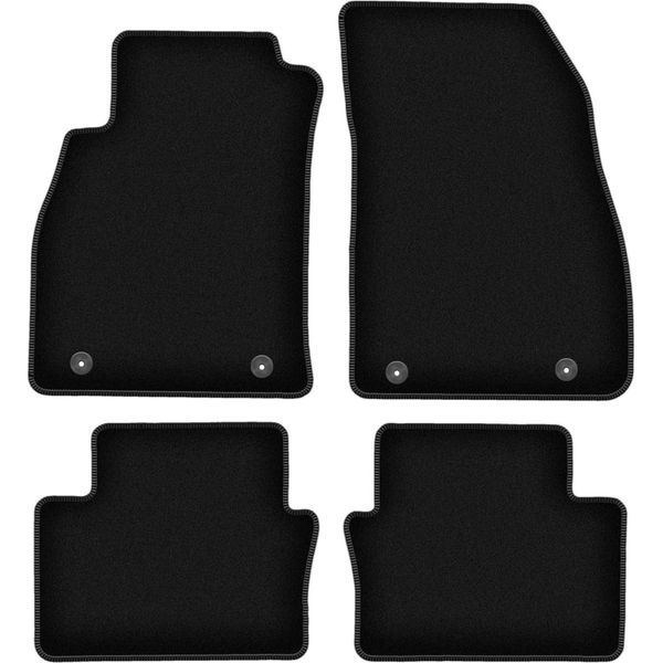 Tappetini In Velluto Per Chevrolet Malibu V (2011-2015, Station Wagon, Liftback, Berlina) Neri, Set 4 Pz, Con Fissaggi-image