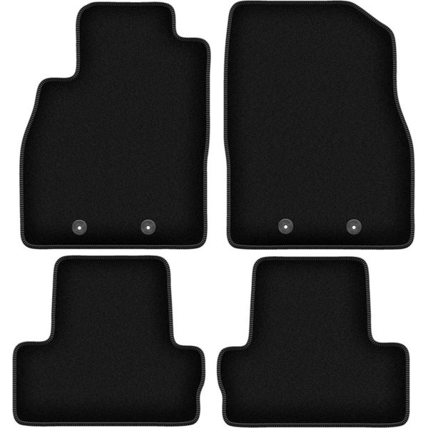 Tappetini In Velluto Per Chevrolet Volt (2012-2017, Hatchback) Neri, Set 4 Pz, Con Fissaggi-image