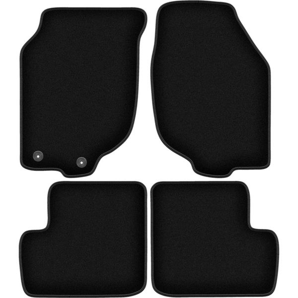 Tappetini In Velluto Per Rover 200 (2000-2005, Hatchback) Neri, Set 4 Pz, Con Fissaggi-image