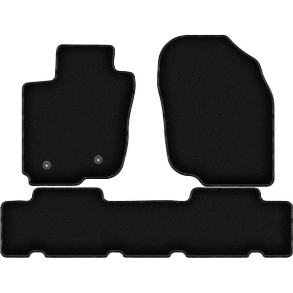 Tappetini In Velluto Per Toyota RAV4 Iii (2006-2013, Suv) Neri, Set 3 Pz, Con Fissaggi-image