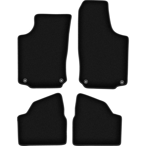 Tappetini In Velluto Per Opel Corsa C (2000-2006, Hatchback) Neri, Set 4 Pz, Con Fissaggi-image
