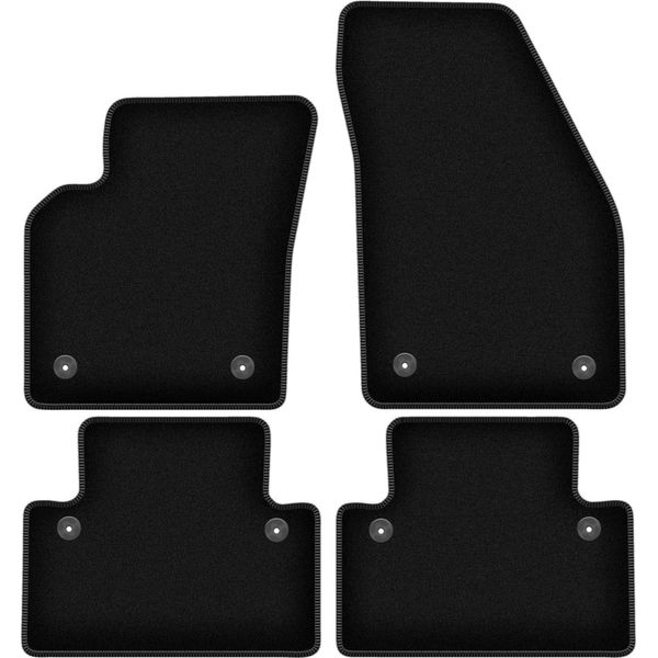 Tappetini In Velluto Per Volvo S40 Ii (2004-2012, Berlina) Neri, Set 4 Pz, Con Fissaggi-image