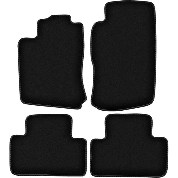 Tappetini In Velluto Per Opel Vectra B (1996-2001, Hatchback, Berlina, Station Wagon, Liftback) Neri, Set 4 Pz, Con Fissaggi-image