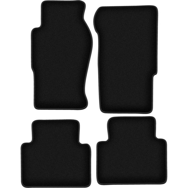 Tappetini In Velluto Per Nissan Patrol Y61 Gu Gr (1998-2004, Fuoristrada) Neri, Set 4 Pz, Con Fissaggi-image