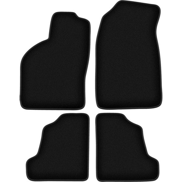 Tappetini In Velluto Per Saab 9-3 I (1998-2002, Aero, Liftback, Berlina) Neri, Set 4 Pz, Con Fissaggi-image