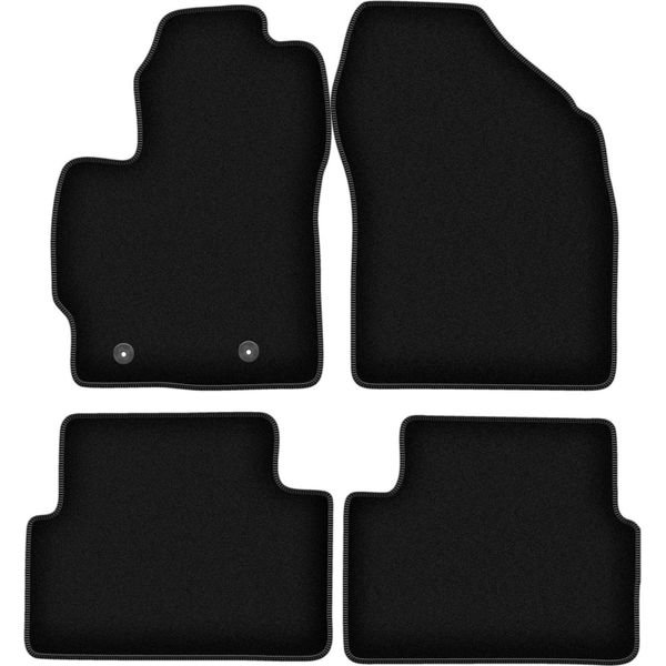 Tappetini In Velluto Per Toyota Auris I (2007-2012, Hatchback) Neri, Set 4 Pz, Con Fissaggi-image