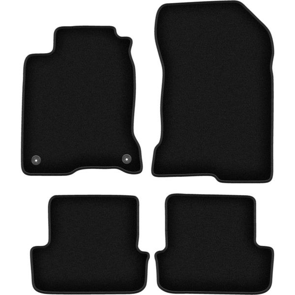 Tappetini In Velluto Per Renault Laguna Iii (2007-2015, Coupé) Neri, Set 4 Pz, Con Fissaggi-image