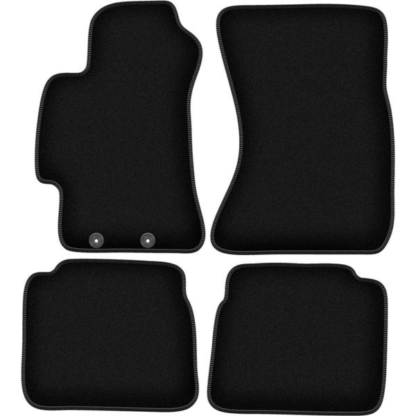 Tappetini In Velluto Per Subaru Impreza Iii Gh (2007-2013, Hatchback, Station Wagon, Wrx) Neri, Set 4 Pz, Con Fissaggi-image