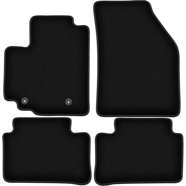 Tappetini In Velluto Per Suzuki Splash (2008-2014, Hatchback) Neri, Set 4 Pz, Con Fissaggi-image