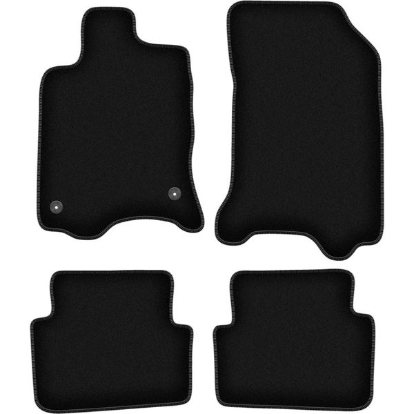 Tappetini In Velluto Per Renault Laguna Ii (2001-2007, Station Wagon, Liftback) Neri, Set 4 Pz, Con Fissaggi-image