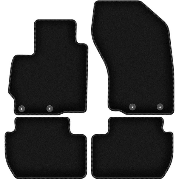 Tappetini In Velluto Per Citroen C-Crosser (2007-2012, Crossover) Neri, Set 4 Pz, Con Fissaggi-image