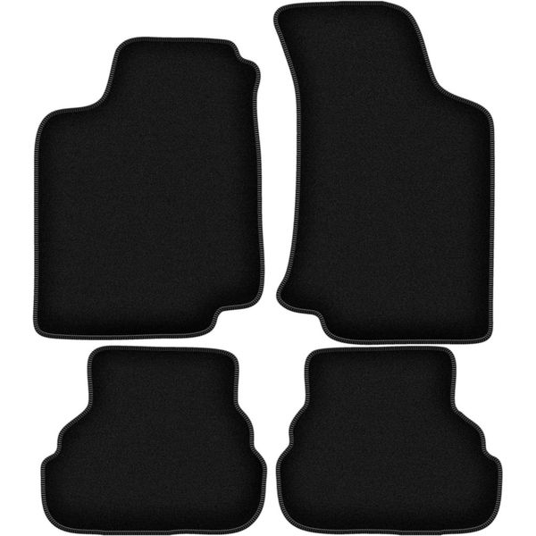 Tappetini In Velluto Per Volkswagen Vento (1991-1997, Berlina) Neri, Set 4 Pz, Con Fissaggi-image