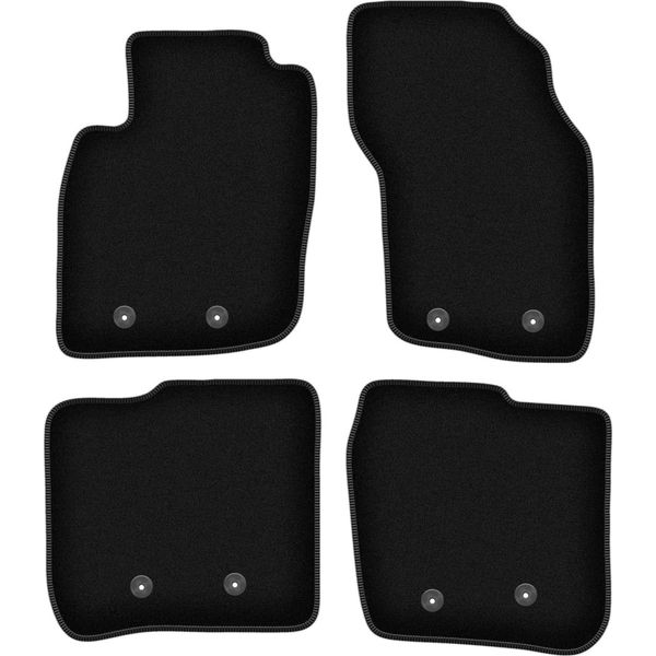 Tappetini In Velluto Per Volvo S40 I (1995-2004, Berlina) Neri, Set 4 Pz, Con Fissaggi-image