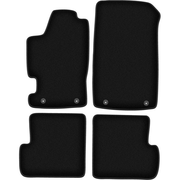 Tappetini In Velluto Per Renault Laguna I (1994-2001, Station Wagon, Liftback) Neri, Set 4 Pz, Con Fissaggi-image