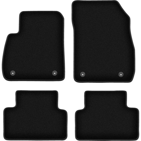 Tappetini In Velluto Per Opel Zafira C (2012-2018, Minivan) Neri, Set 4 Pz, Con Fissaggi-image