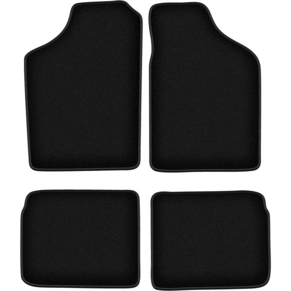 Tappetini In Velluto Per Volkswagen Polo Ii (1981-1992, Coupé, Hatchback, Berlina) Neri, Set 4 Pz, Con Fissaggi-image