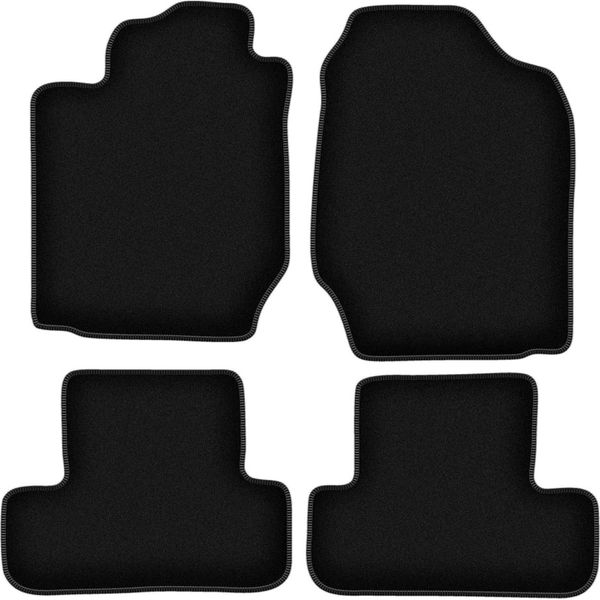 Tappetini In Velluto Per Toyota Corolla Verso I (2001-2004, Minivan) Neri, Set 4 Pz, Con Fissaggi-image