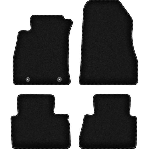 Tappetini In Velluto Per Nissan Juke F15 (2010-2017, Crossover) Neri, Set 4 Pz, Con Fissaggi-image