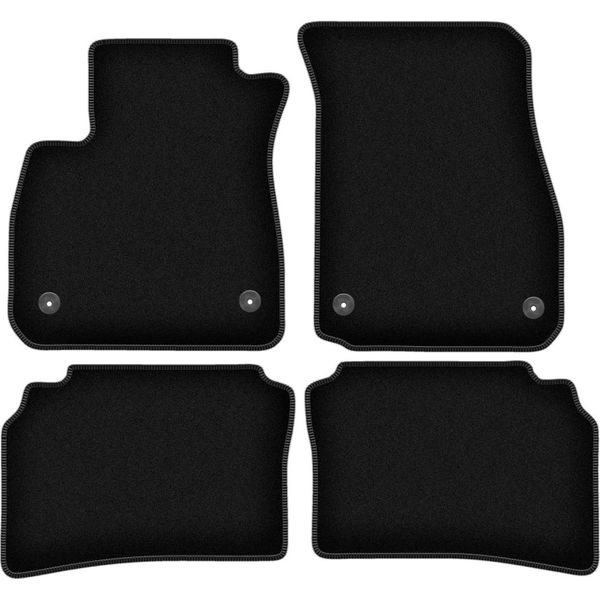 Tappetini In Velluto Per Opel Insignia B (2017-, Liftback, Berlina, Station Wagon, Sports Tourer) Neri, Set 4 Pz, Con Fissaggi-image