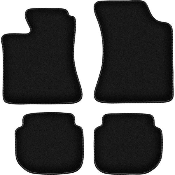 Tappetini In Velluto Per Volvo 440 / 460 (1988-1996, Berlina) Neri, Set 4 Pz, Con Fissaggi-image
