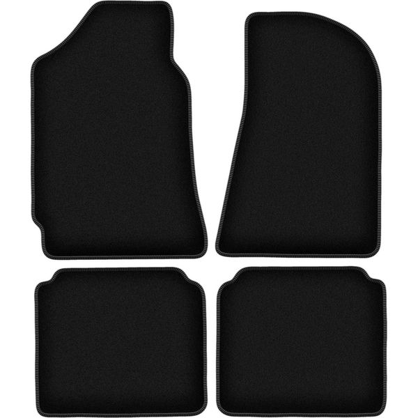 Tappetini In Velluto Per Fso Polonez (1971-2002, Liftback) Neri, Set 4 Pz, Con Fissaggi-image