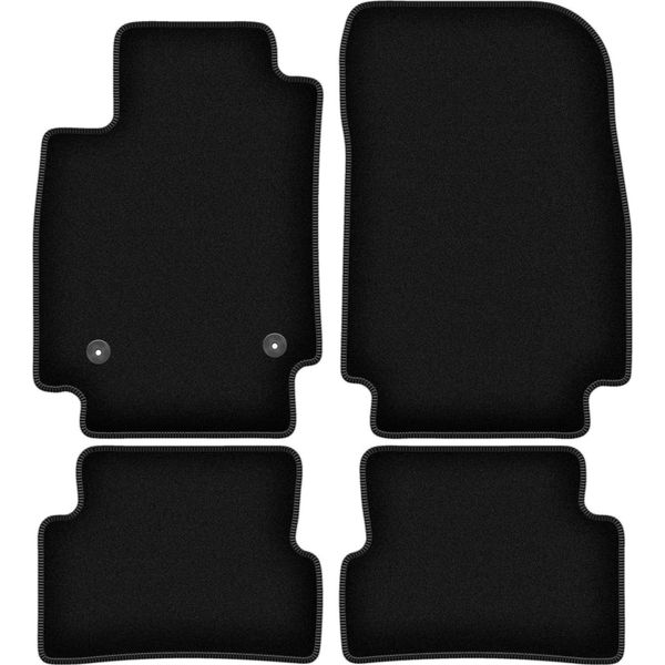 Tappetini In Velluto Per Renault Captur (2013-2019, Suv) Neri, Set 4 Pz, Con Fissaggi-image