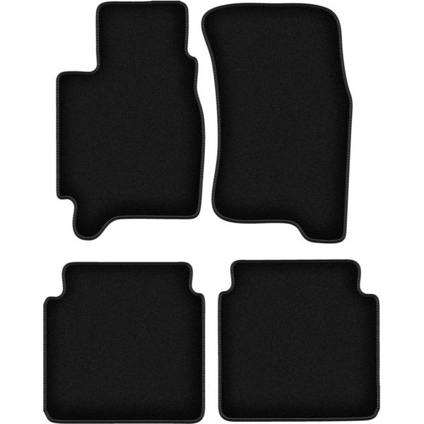 Tappetini In Velluto Per Subaru Legacy Ii (1993-1998, Station Wagon, Berlina) Neri, Set 4 Pz, Con Fissaggi-image