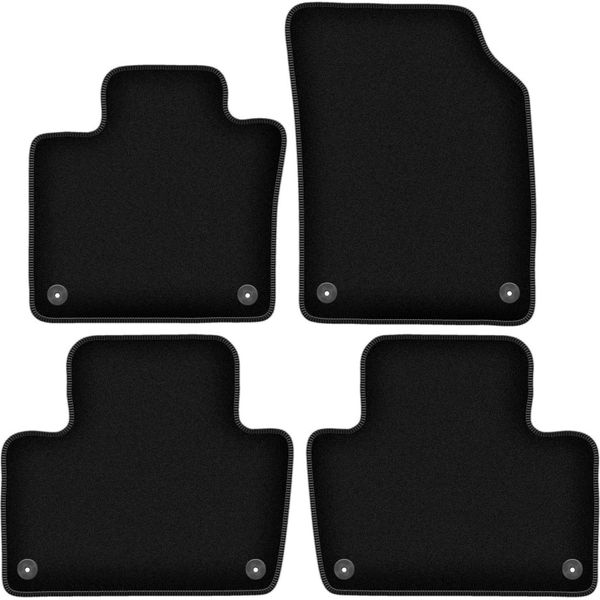 Tappetini In Velluto Per Volvo XC90 Ii (2015-, Suv) Neri, Set 4 Pz, Con Fissaggi-image