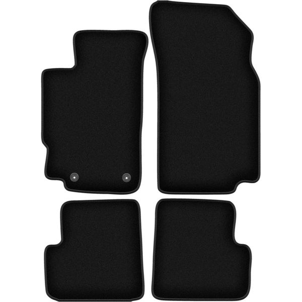 Tappetini In Velluto Per Peugeot 406 (1995-2004, Berlina, Station Wagon, Familiare) Neri, Set 4 Pz, Con Fissaggi-image