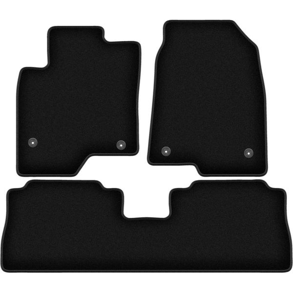 Tappetini In Velluto Per Opel Antara (2006-2017, Suv) Neri, Set 3 Pz, Con Fissaggi-image