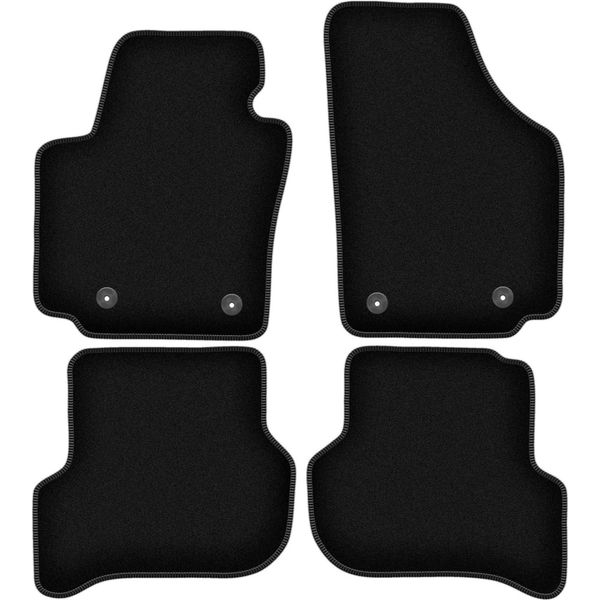Tappetini In Velluto Per Seat Altea Xl (2006-08.2008, Minivan) Neri, Set 4 Pz, Con Fissaggi-image