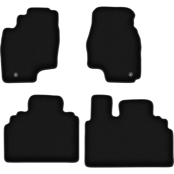 Tappetini In Velluto Per Toyota Previa Ii (2000-2005, Minivan) Neri, Set 4 Pz, Con Fissaggi-image