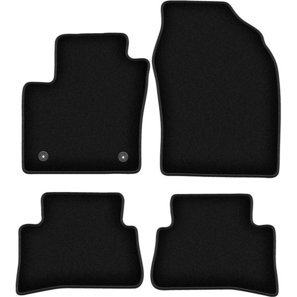 Tappetini In Velluto Per Toyota C-HR Hybrid (2016-, Crossover) Neri, Set 4 Pz, Con Fissaggi-image