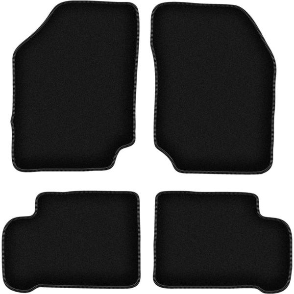 Tappetini In Velluto Per Nissan 100NX (1990-1995, Coupé, Targa) Neri, Set 4 Pz, Con Fissaggi-image