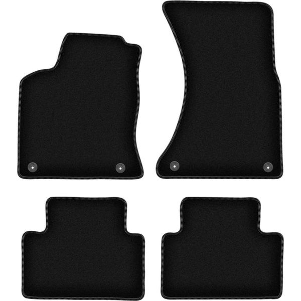 Tappetini In Velluto Per Porsche Macan (2013-, Suv) Neri, Set 4 Pz, Con Fissaggi-image
