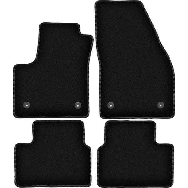 Tappetini In Velluto Per Opel Meriva B (2010-2017, Minivan) Neri, Set 4 Pz, Con Fissaggi-image