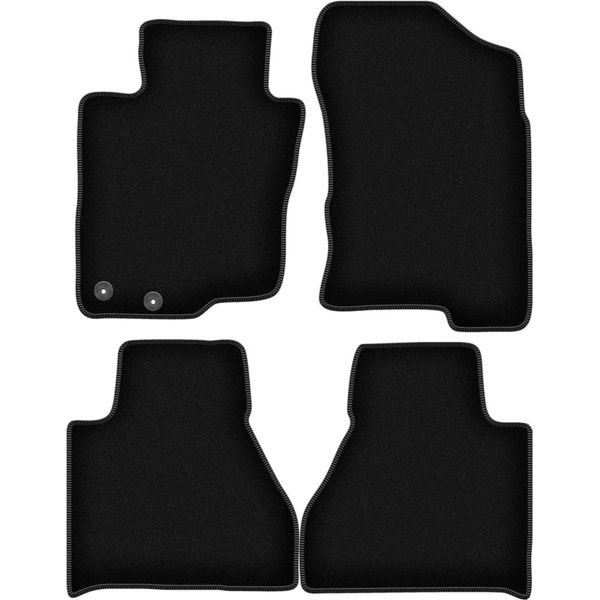 Tappetini In Velluto Per Toyota Hilux Viii (2015-, Pickup) Neri, Set 4 Pz, Con Fissaggi-image