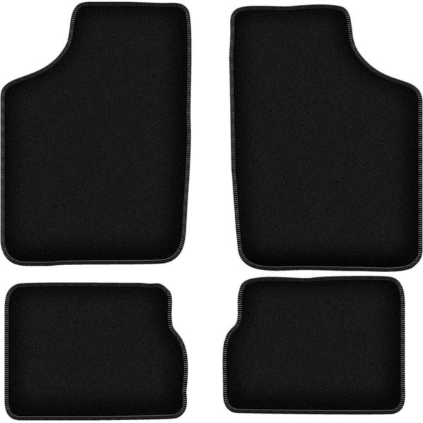 Tappetini In Velluto Per Opel Corsa A (1982-1993, Hatchback) Neri, Set 4 Pz, Con Fissaggi-image