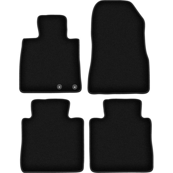 Tappetini In Velluto Per Nissan Note Ii (2012-, Hatchback) Neri, Set 4 Pz, Con Fissaggi-image