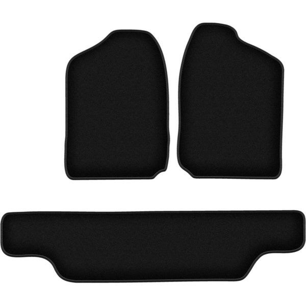 Tappetini In Velluto Per Opel Frontera A (1991-1998, 5 Porte) Neri, Set 3 Pz, Con Fissaggi-image
