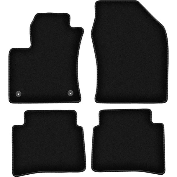 Tappetini In Velluto Per Toyota Prius Iv (2017-, Hatchback) Neri, Set 4 Pz, Con Fissaggi-image