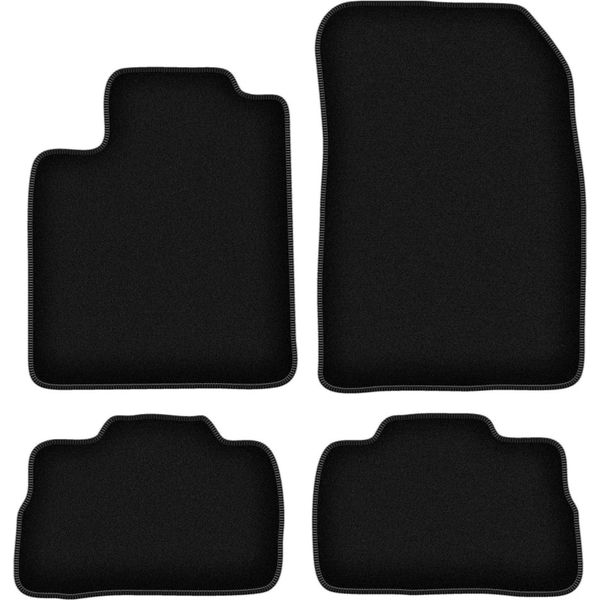 Tappetini In Velluto Per Suzuki Kizashi (2009-2014, Berlina) Neri, Set 4 Pz, Con Fissaggi-image