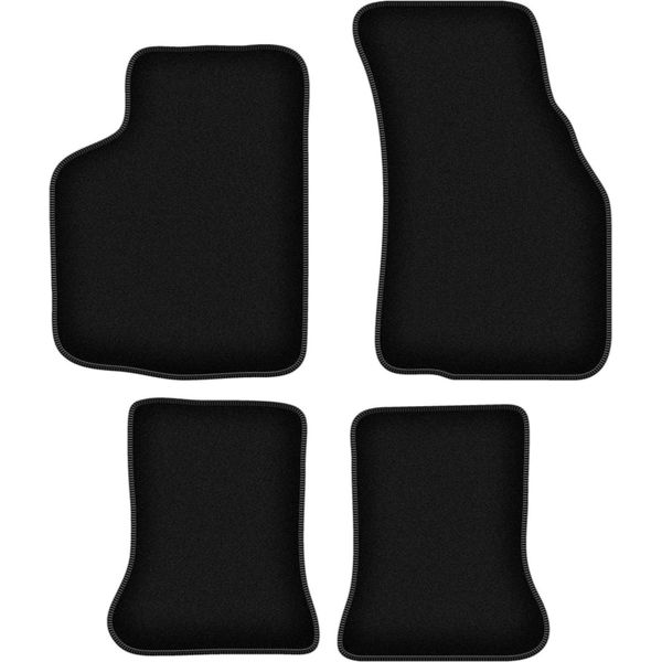 Tappetini In Velluto Per Volkswagen Golf I (1979-1993, Cabriolet) Neri, Set 4 Pz, Con Fissaggi-image